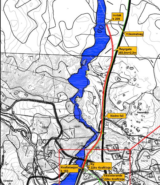 Side 3 av 9 Inntak, vassveg, kraftstasjon og vegtilkomst for Storelvi Nedre. 2.