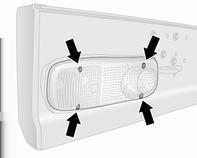 186 Pleie av bilen Crew Cab, Chassis Cab Bakre bremselys, baklys, blinklys, ryggelys og tåkebaklys 1. Fjern de fire skruene fra linsen. 2.