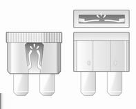 190 Pleie av bilen Elektrisk anlegg Sikringer Skift ut i samsvar med teksten på den defekte sikringen.