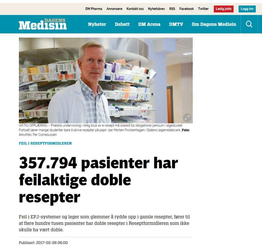 «Respekt for reseptformidleren» www.helse-mr.no/pasienttryggleik https://www.