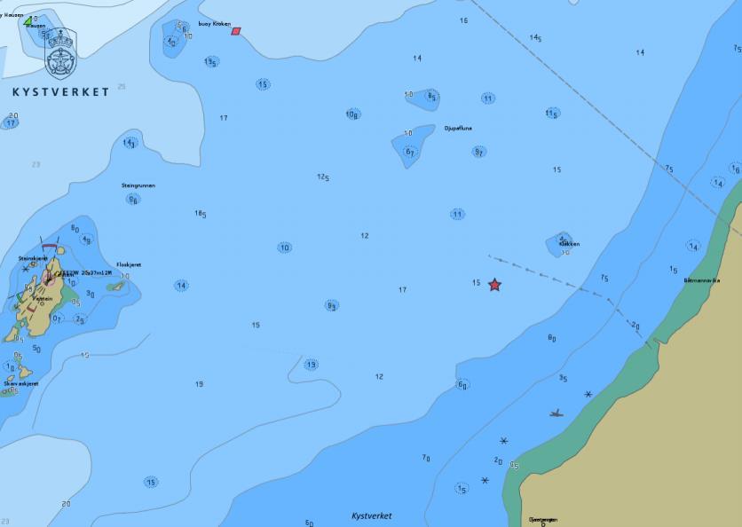 Kvitsøy kl. 11:14. På dette tidspunktet var det gitt beskjed fra fartøyet om at situasjonen var under kontroll.