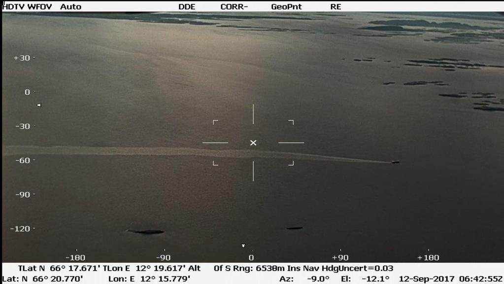 Figur 40. Eksempel på tankvask på fartøy observert fra overvåkningsflyet.