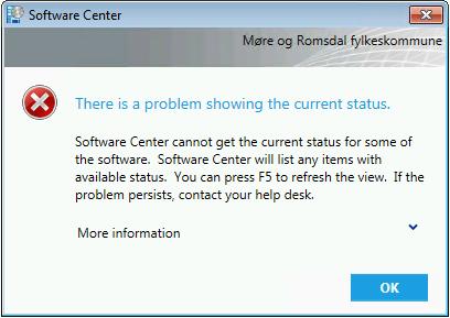 SCCM - Appkatalog og Software Center Side 14 av 20 Software Center Software Center er agenten som tek seg av installasjo n og avinstallasjon av software frå Appkatalogen og System Center på lokal