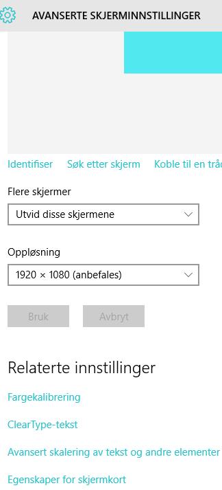 Finne ut hvordan dere kan endre oppløsningen på skjermen fra kontrollpanelet. 5. Hvilke oppløsninger kan dere bruke?