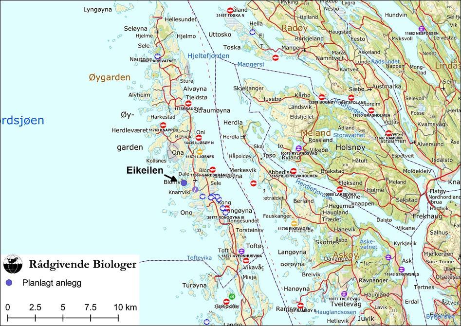 OMRÅDE- OG LOKALITETSBESKRIVELSE Straummåling er utført ved planlagt avløp for lokaliteten Eikeilen ved Blomvåg på Blomøyna i Øygarden kommune (figur 2).