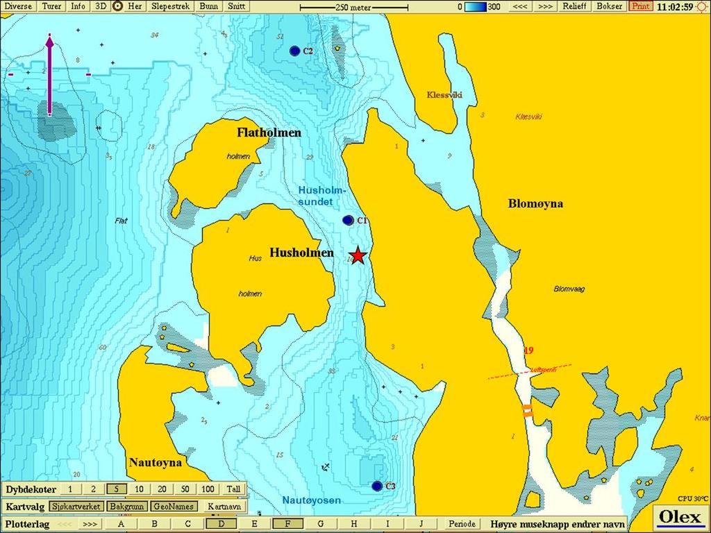 Kartet er basert på noko mangelfull grad av opplodding. C1 C3 C2 Figur 5.