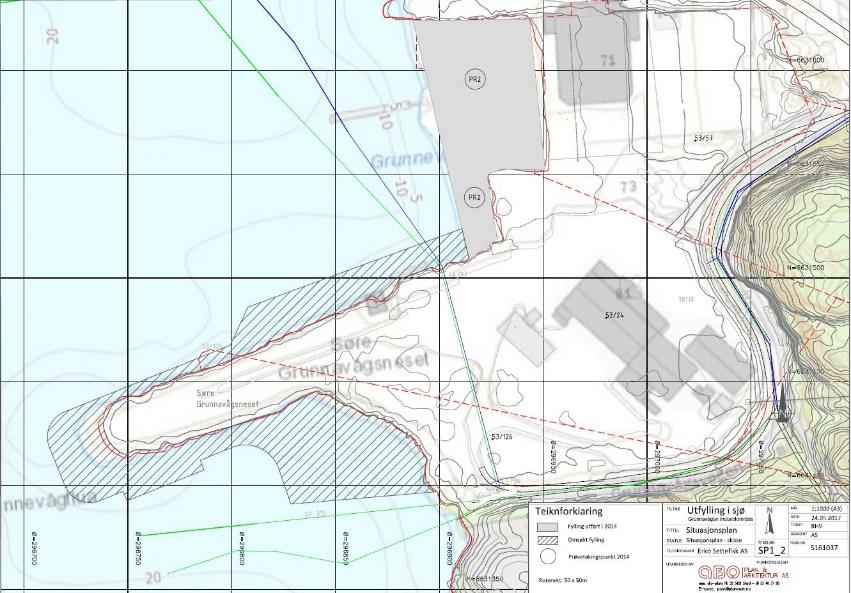 no Løyve til utfylling av steinmassar i sjø i Grunnavågen i Stord, Erko Settefisk AS Fylkesmannen i Hordaland gjev Erko Settefisk AS løyve til utfylling av inntil 15 000 m 3 steinmassar.