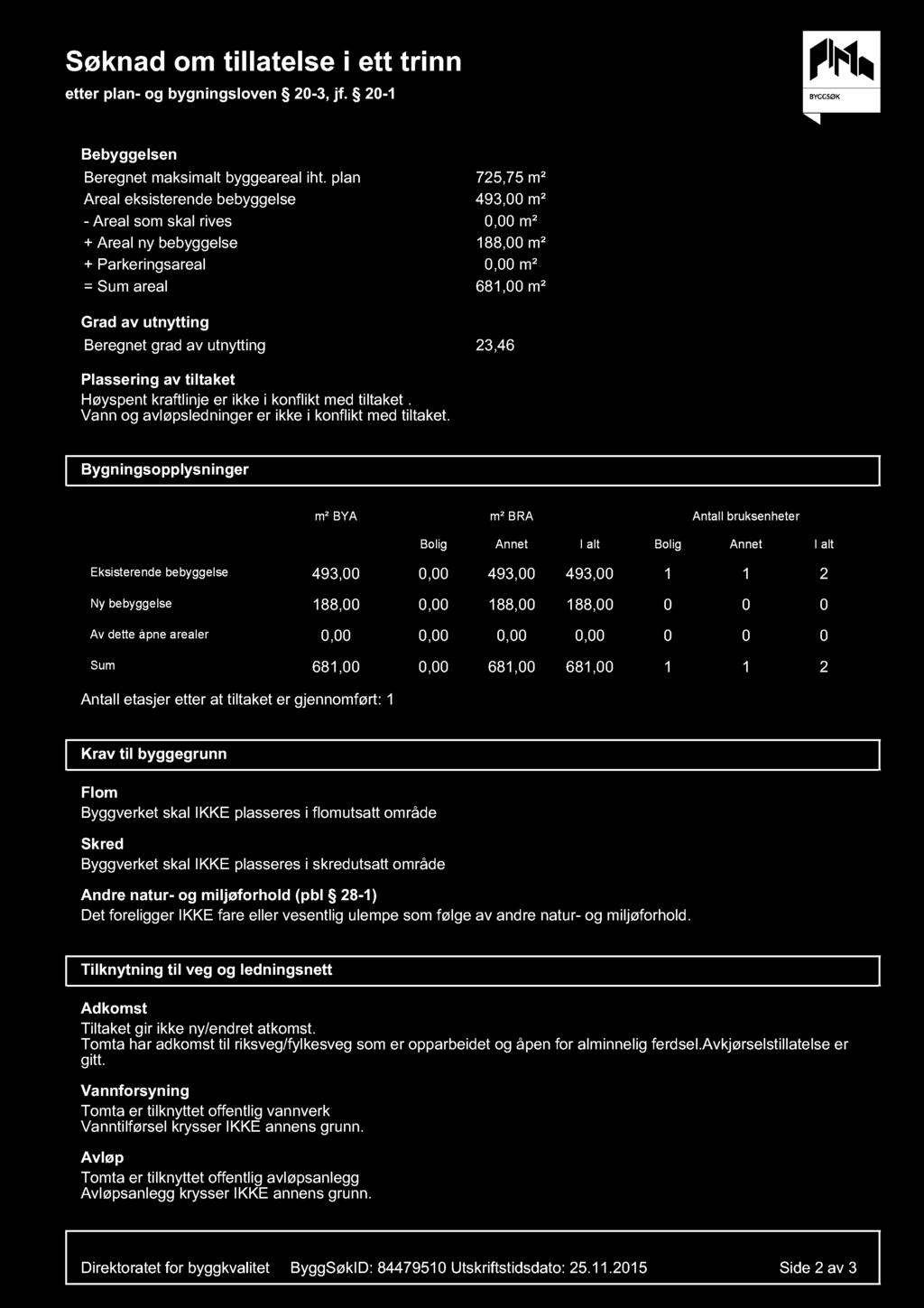 av utnytting 23,46 Plassering av tiltaket Høyspent kraftlinje er ikke i konflikt med tiltaket. Vann og avløpsledninger er ikke i konflikt med tiltaket.