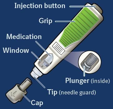 7. Bruksanvisning Følgende instruksjoner forklarer hvordan du setter en subkutan injeksjon med Cyltezo på deg selv ved bruk av den ferdigfylte pennen.