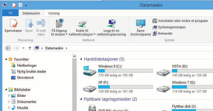 som de gamle programmappene i Windows 7.