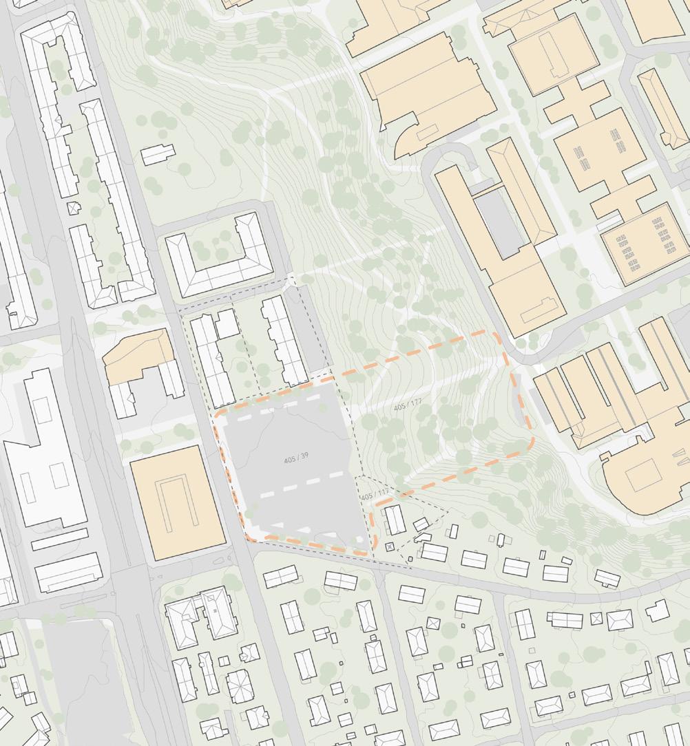 Områdeavgrensning Sem Sælands Klæbuveien Vestskråningen Hesthagen Boligformål Elgeseter gate Holtermanns veg Gløshaugveien Området for mulighetsstudien inkluderer Hesthagen