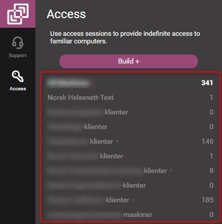 3. ACCESS-MODUL Kapitelet beskriver hvordan du genererer installasjonspakker og kobler deg til sesjoner i Access-modulen. Access-modulen baserer seg på maskingrupper.