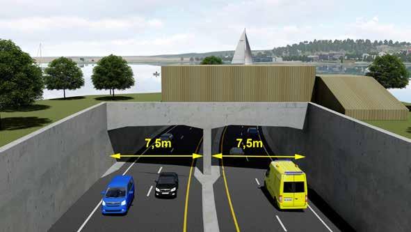 For den undersjøiske tunnelen er det forutsatt at sykkelveg med fortau