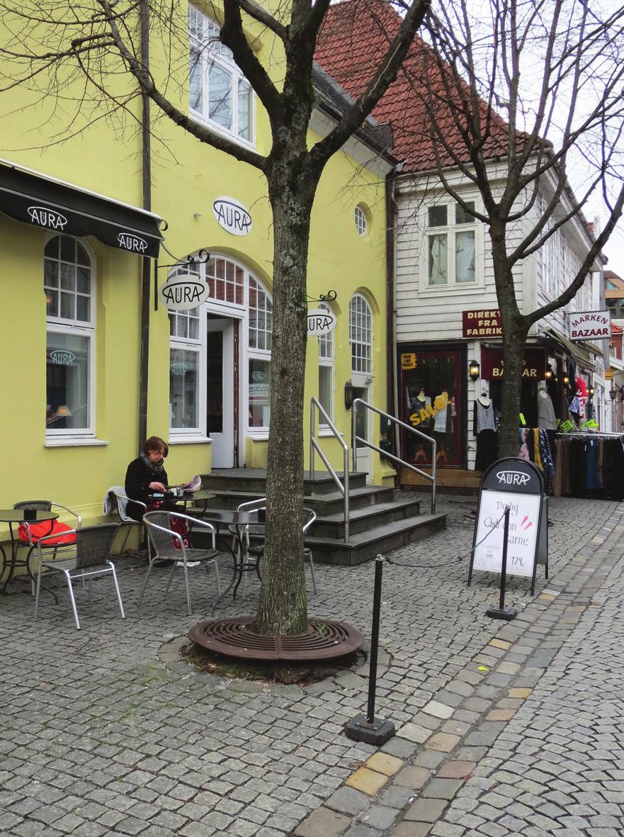 Punkt 13 Skilt og planteurner Menyskilt, navneskilt eller blomsterkasser/urner skal ikke plasseres utenfor