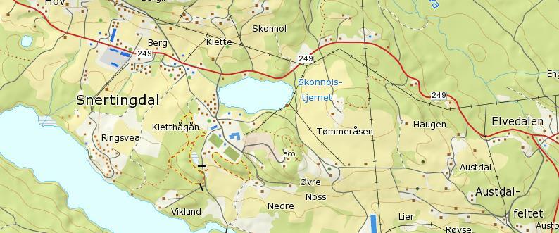 Skonnolstjern Beliggenhet: Nær veien sørøst for sentrum i Snertingdal, Gjøvik kommune. Naturtype: Skogstjern med relativt smale starr- og snellebelter langs land, 433 moh. Størrelse: 102,5 dekar.