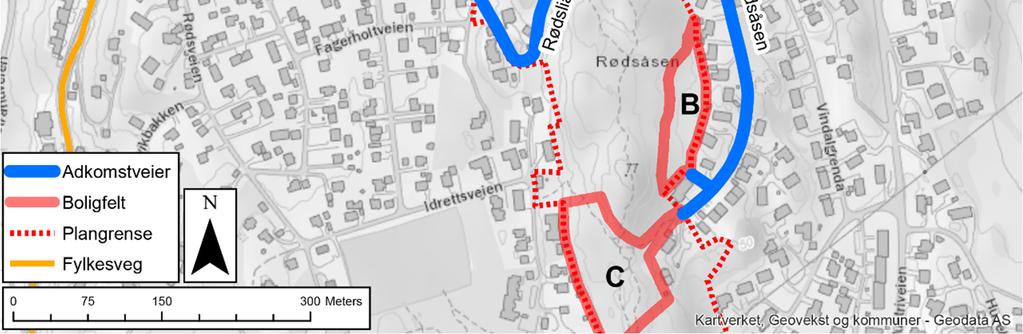 Figur 20 Anbefalte adkomstveier til planområdet Utbyggingen av området vil også generere en mengde sykkel- og