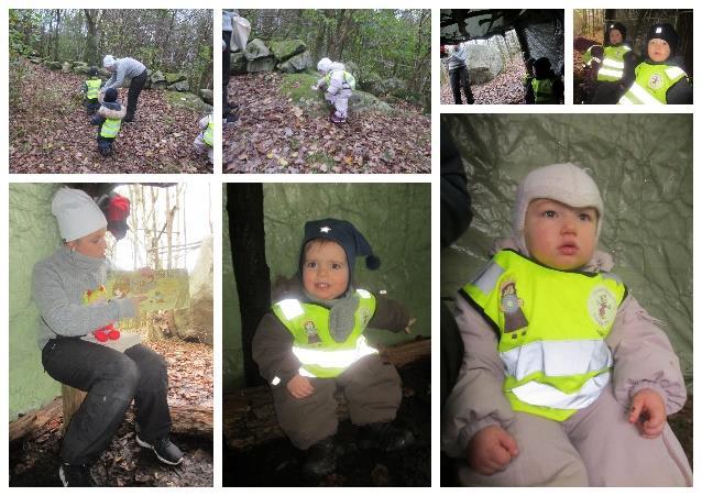 Gullhår og de tre bjørnene og det er ekstra stas å kle seg ut som bjørner mens vi holder på og vi synger sangen om Gullhår som gikk i skogen.