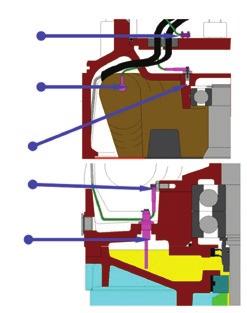 Beskyttelsessystemer motor beskyttelser A B A. Fuktsensor Alle PXFLOW pumper er utstyrt med to fuktighet sensorer som er koblet sammen i en serie forbindelse.