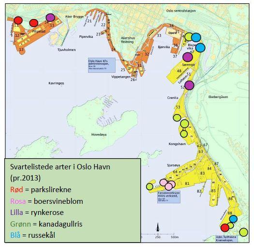 Vedlegg 3: Kart over tidligere registrerte rødliste- og