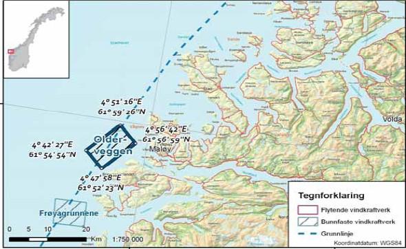 Side 8 av 17 Figur 38-1: Geografisk lokalisering av Olderveggen. Tabell 38-2, side 288 viser samandrag for vurderingar/konsekvensar.