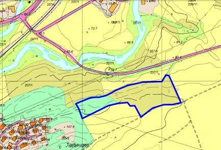 Utvidelse nordøstover av eksisterende boligområde Fossingtrøa. Fv 108 med planskilt kryssing av jernbanen ligger like inntil området.