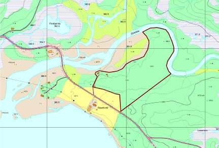 ssikkerhet Område er flatt og lite visuelt eksponert fra omkringliggende landskapsrom. Skogbevokst. Langs elva er det registrert viktig viltområde.