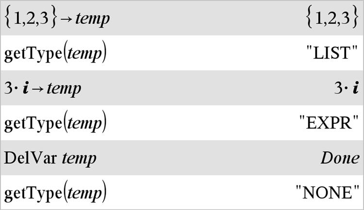 gettype() Katalog > gettype(var) streng Returnerer en streng som angir dataens typevariabel var. Hvis var ikke er definert, returnerer strengen "INGEN".