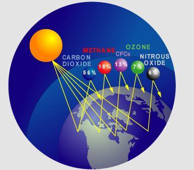 Drivhusgasser??? CO2: Gassmolekyler kan lagre energi i form av vibrasjoner.