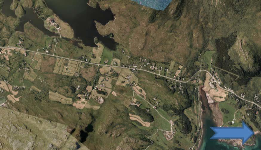 5.9 Naturressurser Landbruk Vestvågøy er en av de største landbrukskommunene i Nord Norge. Innenfor planområdet er det gårdsbruk i drift som grenser opp til fv. 818. Figur 12.