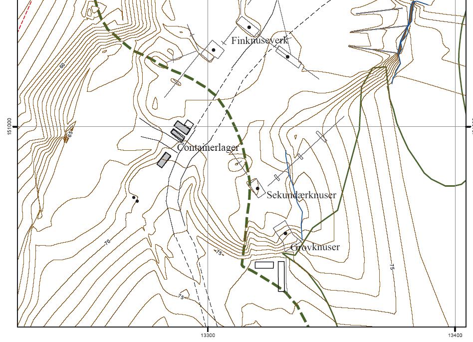 transportører, lager, betongstasjon og