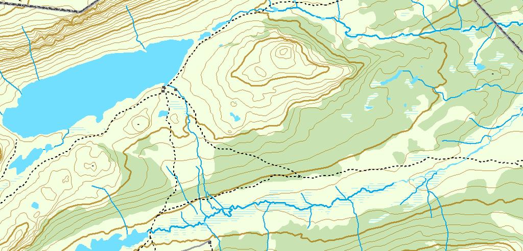 Griningsdalen 1035 1329 Bjørnberget Tverråi Dyrtjørnlii 1477 25 mpen 994 Griningsdalsvatnet Dyrtjørnbekken Dyrtjørnbekken 1003 24 et 1122 Tynna 1190 Ingulssjøbekken Loni 23