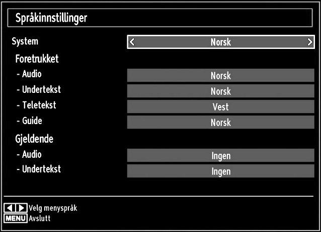 Bruke Innstillingermenyen Trykk eller for å merke et menyelement. Trykk OK for å velge et element. Trykk på menyknappen for å avslutte.