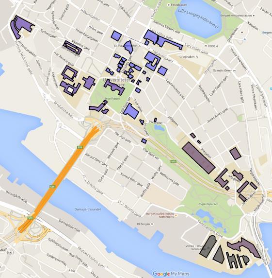 BT-Bygget - Stein Rokkans hus Bygget har totalt 16.368 m2 BRA over 10 etasjer og tomteareal 3072m2, har felles bakgård med nabobygg St. Paul.