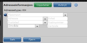 Dersom CERT finner samsvar med adressen du fyller ut, så vil den automatisk fylle ut resten av adresse, som postnr og poststed, uten at den viser