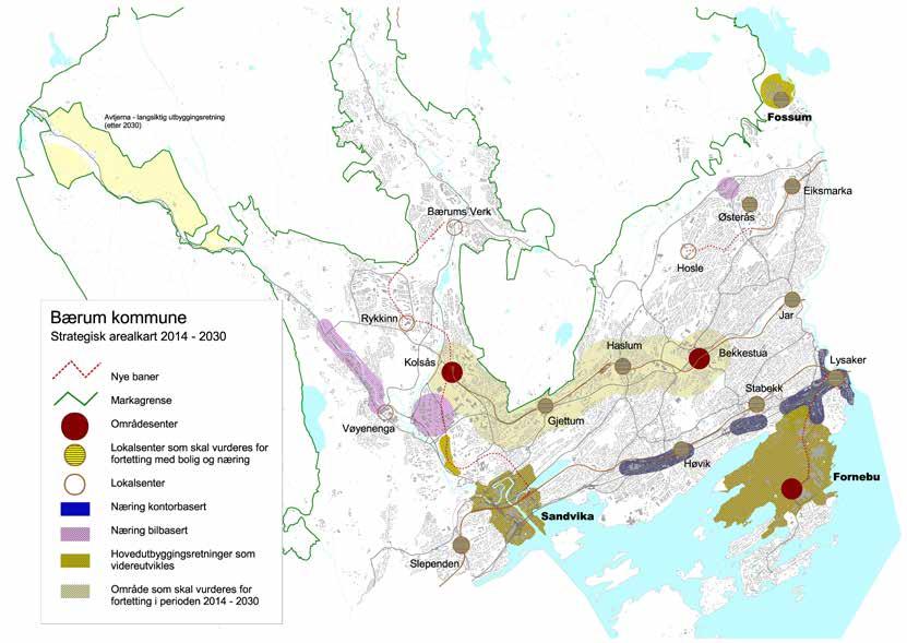 OVERORDNEDE PLANER KP Fossum lokalsenter skal vurderes for fortetting.