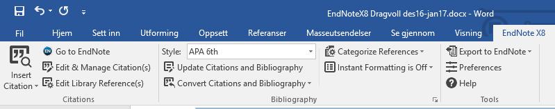 Oversettelser av stiler til andre språk Norsk: EndNote er et engelskspråklig verktøy. Skriver du på norsk, må du laste ned en oversatt stil.