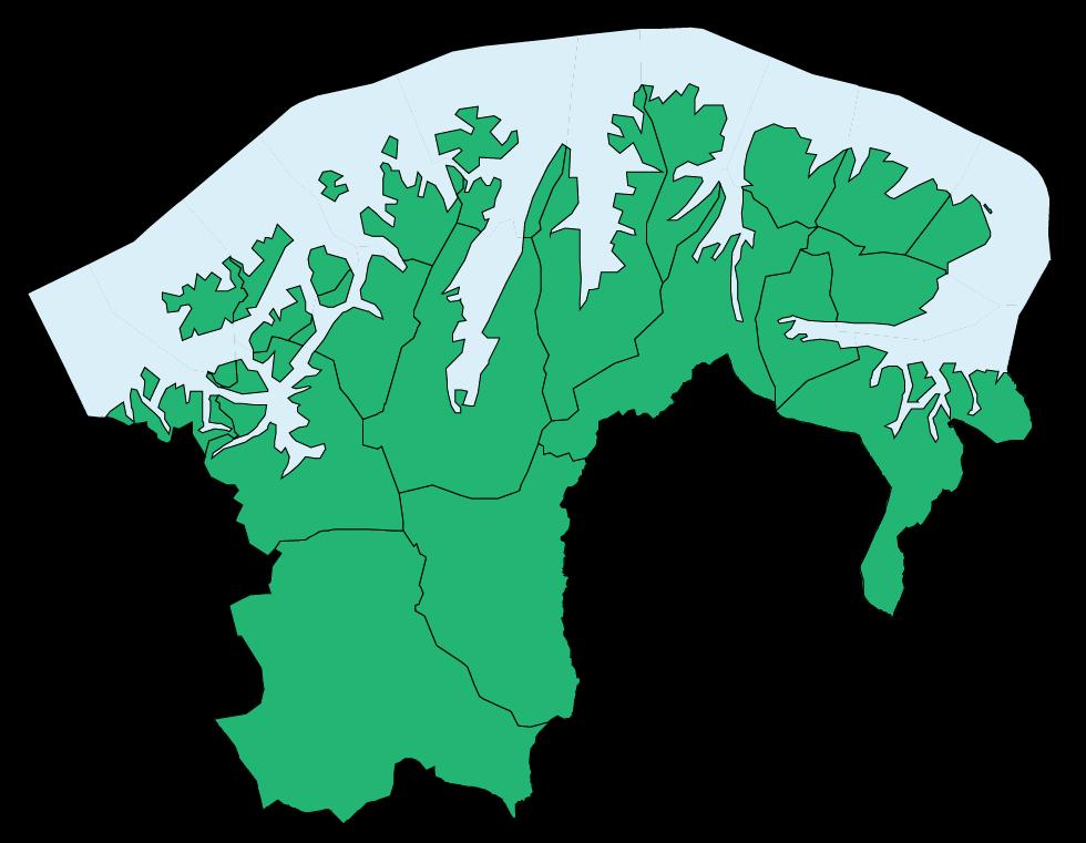 FINNMARK FYLKESKOMMUNE Har ansvaret for tilrettelegging, utvikling, offentlige tjenester og forvaltning opp mot de 19