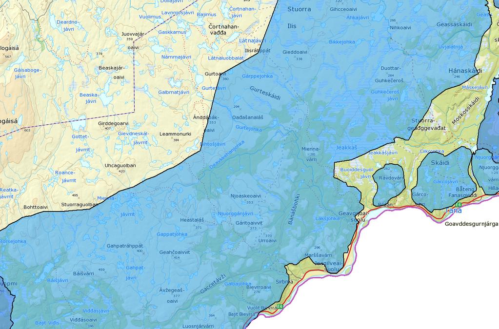 Området skuteløype 2B går gjennom er høstvinter- og vinterbeiteområde for RBD 9, og det går flere trekkleier gjennom området.