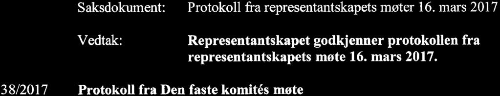 .1/, -17 Godkjent i representantskapets møte 13. september 2017 / Protokoll fra representantskapets møte 8.