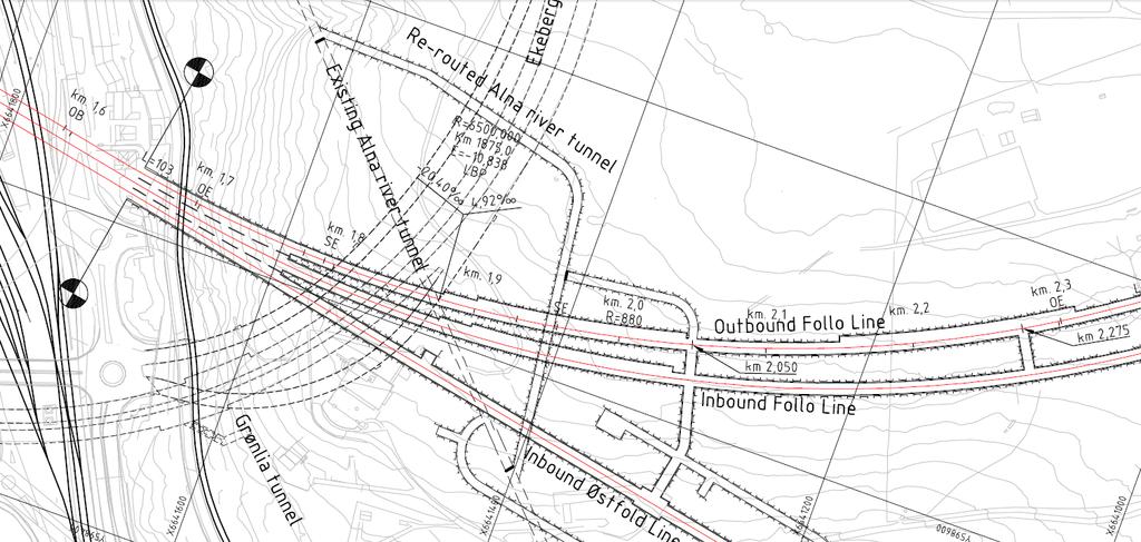 2D-spenningsmålinger (2012) 2D-spenningsmåling i vertikal pilar mellom Ekebergtunnelene