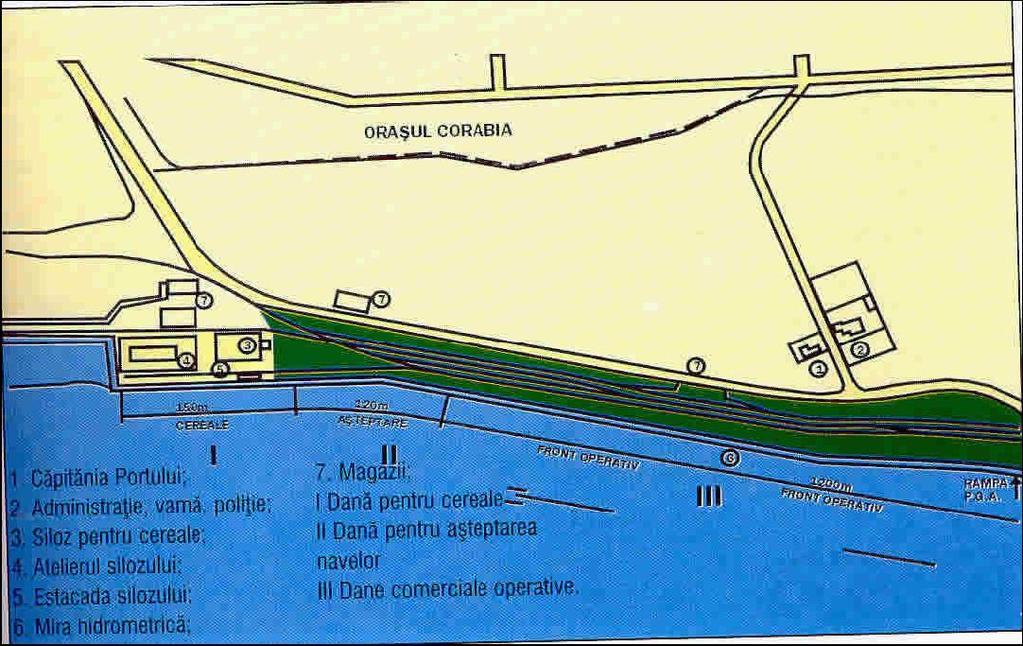 Figura 5 Portul vechi Corabia Dispozitie generala Sursa: http://www.danube-ports.ro/harta_corabia.