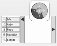 112 Instrumenter og betjeningselementer Middels nivå display Menysider velges ved å trykke på è og å på rattet.