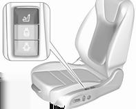 52 Seter og sikkerhetsutstyr Automatisk setevarmer Avhengig av utstyret kan den automatiske setevarmeren aktiveres i bilens meny for personlig tilpasning i informasjonsdisplayet.