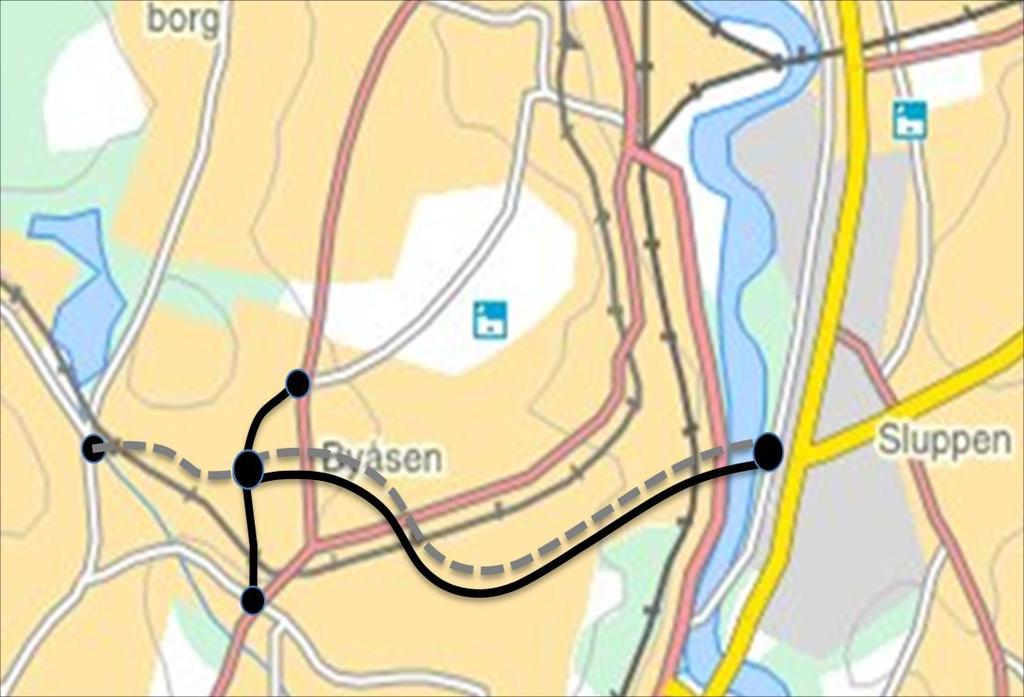 Byåstunnelen Kart Forbindelse mellom Sluppen og MUnkvoll. Vil korte ned reiseavstander Byåsen Sluppen Omkjøringsvegen, samt gi nye muligheter for bussbetjening. Reguleringsplanarbeid 2013-15.