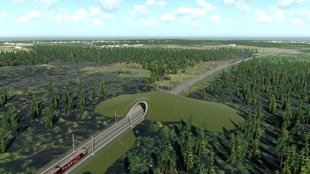 Mot Barkåker Overgang (betongtunnel) for tur- og viltkryssing.