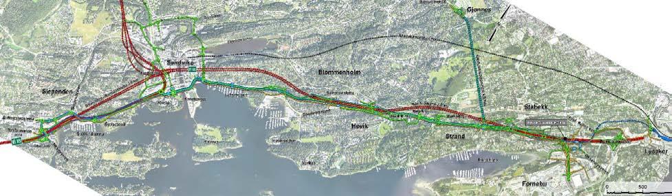 Prosjektark Oslopakke 3 Tiltak: E18 Vestkorridoren Lysaker Slependen Tiltakshaver: SVRØ Beskrivelse: Ny E18 fra Lysaker til Slependen, er reguleringsmessig delt opp i følgende parseller: 1.