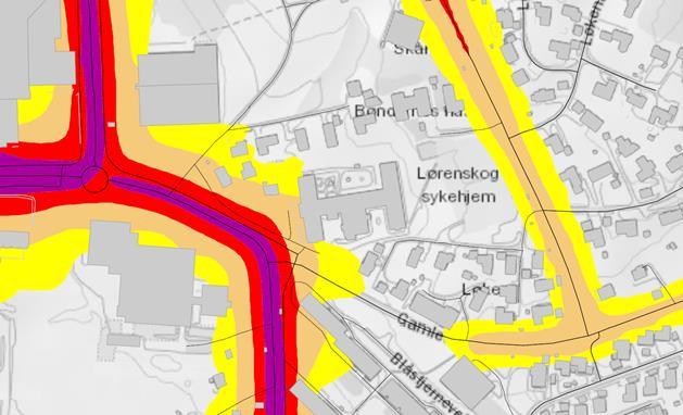 Bygg F og G har deler av fasader med støynivå ca. 1 db over aktuell grenseverdi for uteplasser i boliger. Dette vil medføre enkle skjermingstiltak dersom balkonger oppføres på disse fasadene.