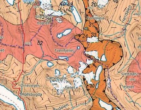 Modifisert fra NGU (2017b). 2.1.3 KLIMA Høye fjell og smale fjorder på indre Sunnmøre påvirker klimaet i stor grad og medfører lokale variasjoner i både nedbør, temperatur og vindretning.