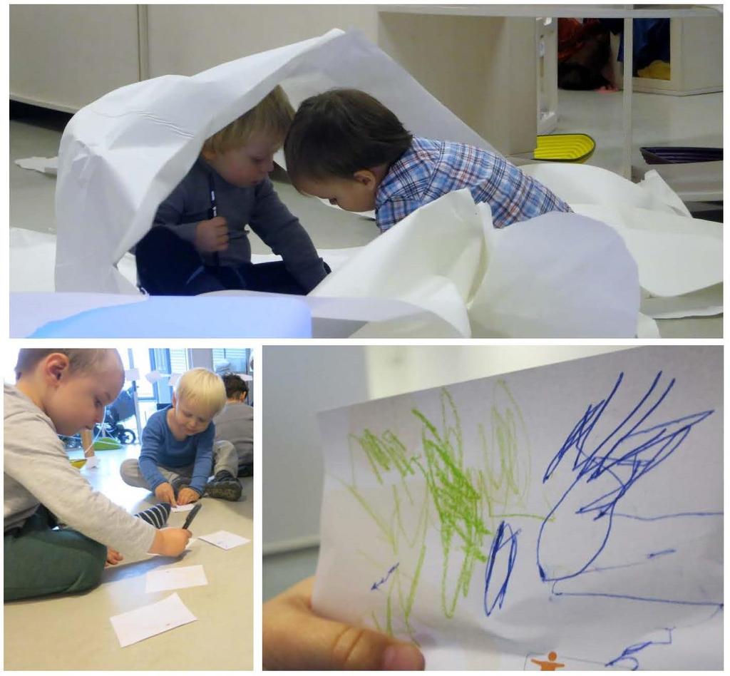 To barn skaper seg et rom med papiret som vegger et rom for vennskap? Et rom for å tenke sammen om matematiske, grafiske uttrykk?