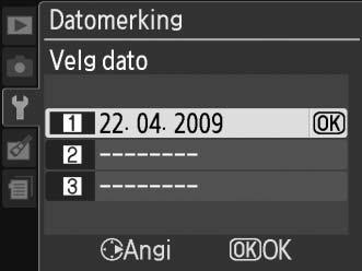 2009 02 / 24. 04. 2009 Fremtidig dato (to dager gjenstår) Tidligere dato (to dager har gått) Opp til tre separate datoer kan lagres i sporene 1, 2 og 3.